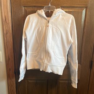 Lululemon white zip-up hoodie